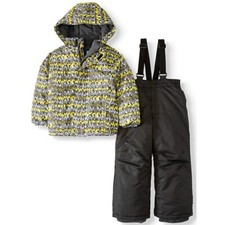 Iceburg kid's Insulated Snowsuit/Ski Bib, Yellow Zig, Small 4/5 