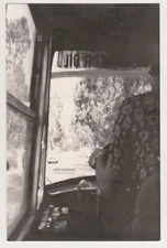 Through the Windshield Bus Driver Road Trees POV Travel Snapshot 60s Style Photo