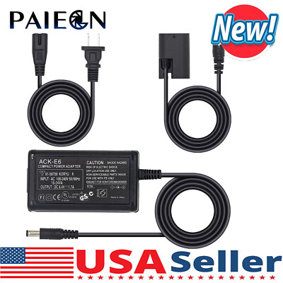 Paiegn ACK-E6 AC Power Adapter DC Coupler Charger For Canon EOS 5D Mark II 5D2