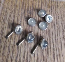 Set of 3 Domed Gold Tone Tuxedo Tux Shirt Studs with Set of 4 Matching Buttons
