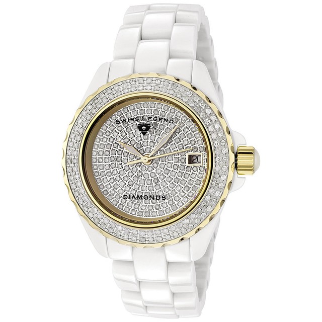 Repair Swiss Legend Karamica Sl20052 Wwtg 341diamonds Black Band Gold Tone Bezel For Sale Online Ebay