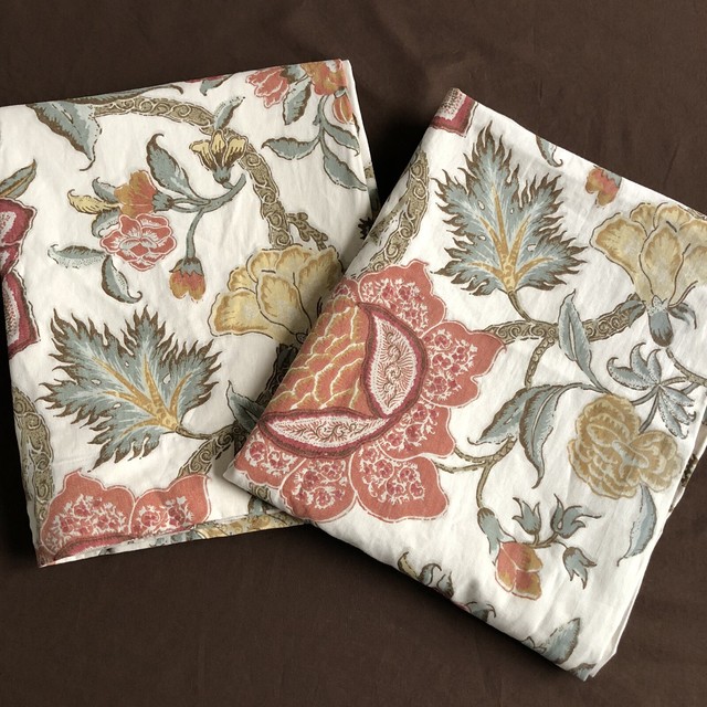 2 Pairs 4 Panels Pottery Barn Cynthia Palampore Floral 50 X 96