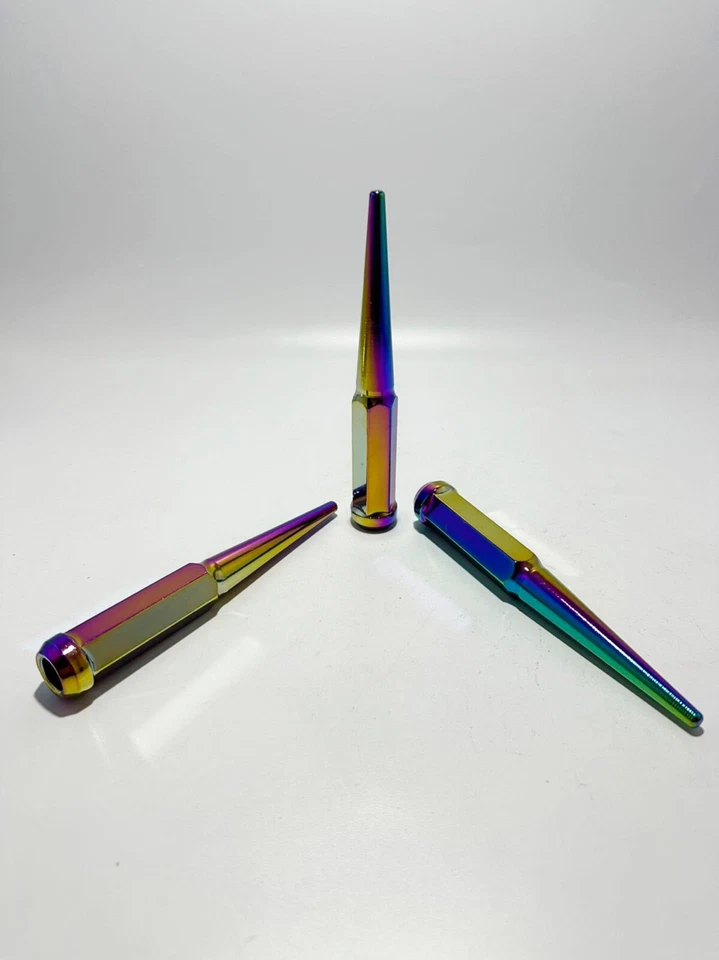 24 键 Neo Chrome 6 英寸尖钉凸耳螺母 1/2-20 适合道奇 Viper Dakota Durango Nitro — 第 2/4 张图片