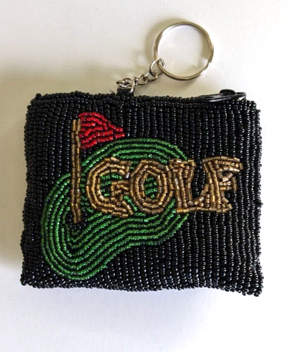 Beaded Golf Change or Coin Purse Perfect Gift Colorful AA99 - Picture 2 of 2