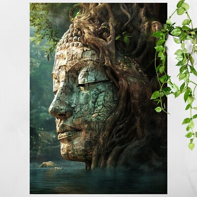 Buddha in der Natur Poster Schöne Wanddeko Dekoration