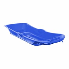 AMOS Large Plastic Sledge with Rope Winter Snow Kids Toboggan Sled Blue