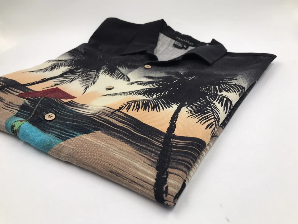 Camisa de Playa Hawaiana Tulliano Slik De Colección Talla XL - Martini Sunset Ocean  Foto 2 de 4
