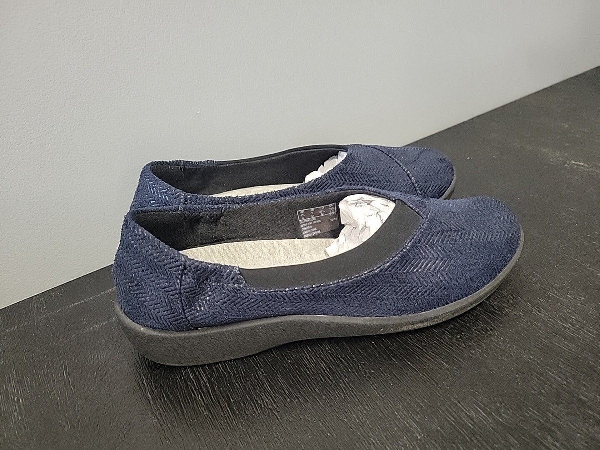 Cloudsteppers Clarks Sillian Jetay Flat Shoes Blue Slip On