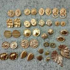 clip on/stud VINTAGE GOLD FASHION EARRINGS COLLECTION choose NON-PIERCED CLIPS