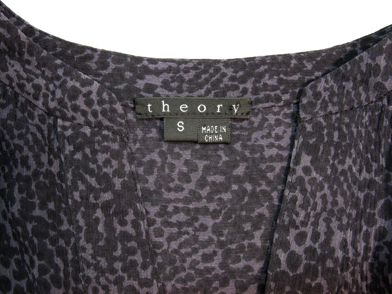Theory Sheer Silk Animal Print Top Blouse Size S … - image 4