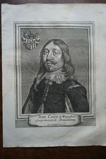 JEAN COUNT OF WITGENSTEIN...BRANDENBURG. Portrait. Original Engraving (1650).
