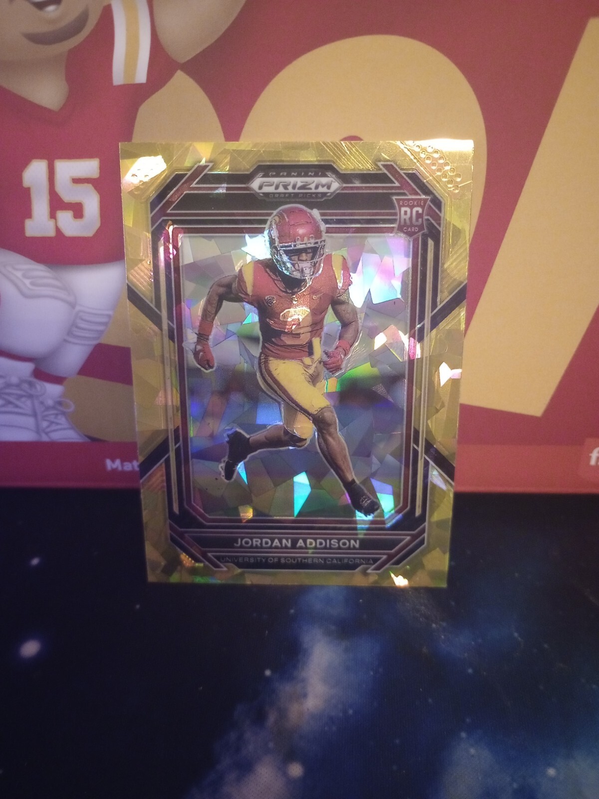 Jordan Addison 2023 Panini Prizm Draft Picks Gold Ice #136 Viking Rookie RC