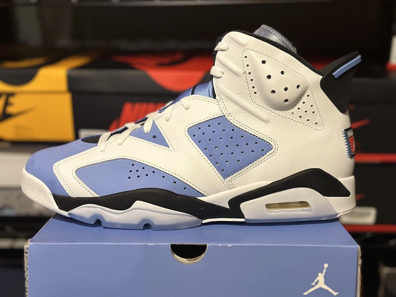 Jordan 6 Retro UNC Home collégiale patch kit université suprême bleu taille 13
