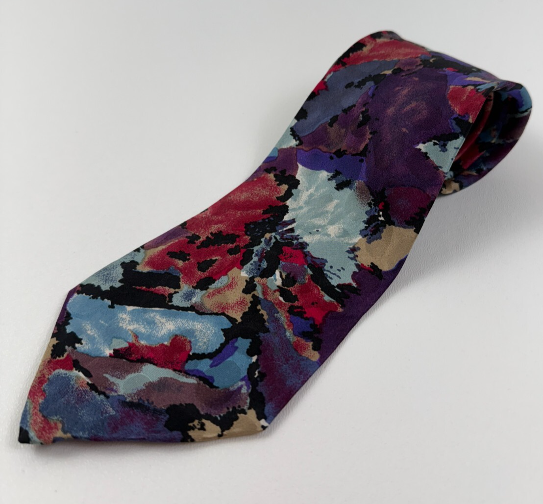 Cravate En Soie 100% Martin Wong - Motif Géométrique Gris, Noir, Rouge, Blanc - 3,75 X 58 Pouces