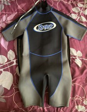 Stearns Black Gray Neoprene Short Sleeve Shorty Wetsuit Adult Medium Surf Ski