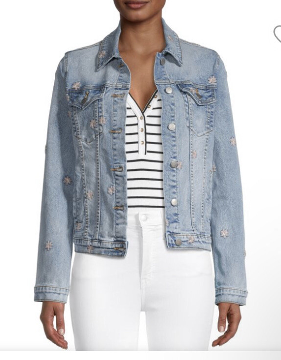 Driftwood Embroidered Denim Jacket sz S  $175