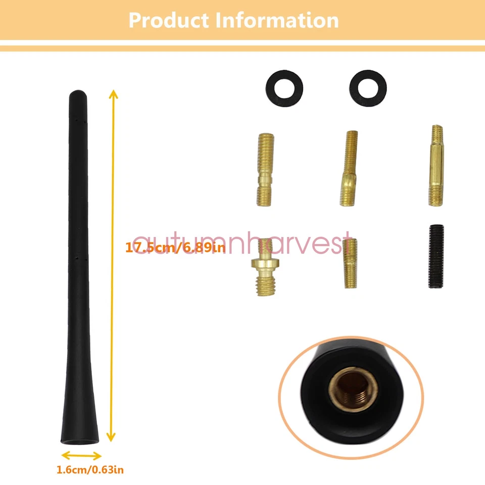 Antena corta negra mástil aéreo tipo atornillable universal Foto 2 de 4