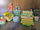 Vintage 1970s Zee Toys PUFF N PLAY Living Room FURNITURE for Barbie inflatable