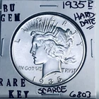 1935 P BU GEM PEACE SILVER DOLLAR UNC MS+++ U.S. MINT RARE KEY COIN 6803