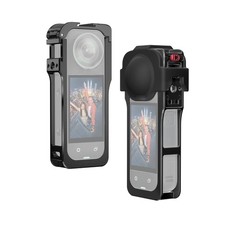 Aluminum Metal Cage for Insta360 X5, with Detachable Silicone Lens Cover