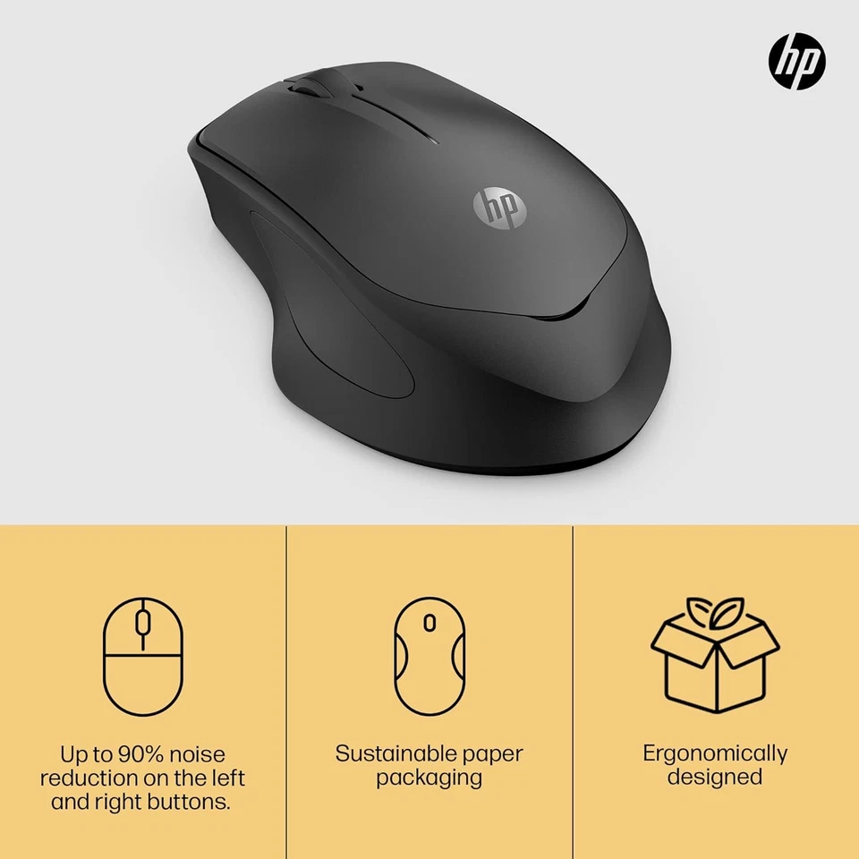 HP 280 Silent PC Wireless Mouse, HP Blue Optical Technology, 1600 DPI to track p - Image 4 of 4