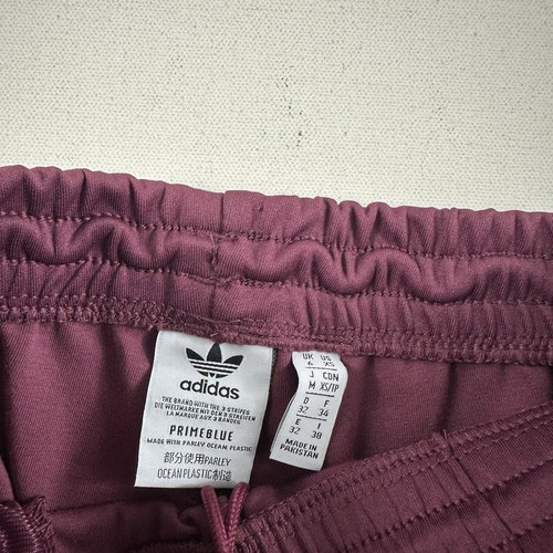 adidas Originals Beckenbauer Maroon Track Pants White Logo Womens XS Active - Picture 8 of 9