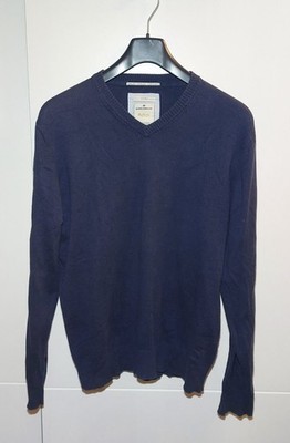 Tom Tailor Denim Pullover Herren L Navy V-Neck Fitted Top Zustand
