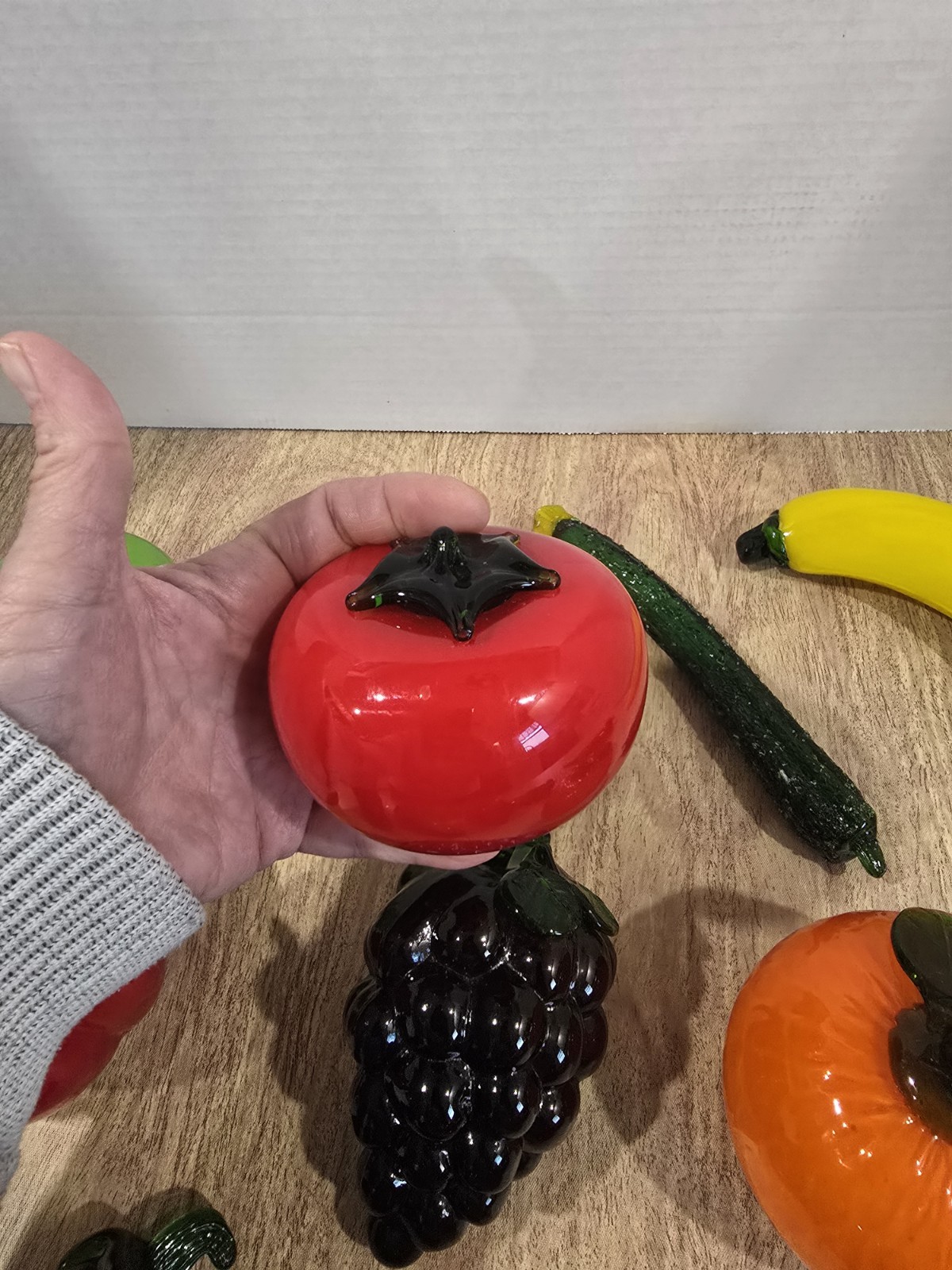 12 Vtg Hand-Blown Art Glass Fruit and Vegetables Murano Style Bowl Not Included 