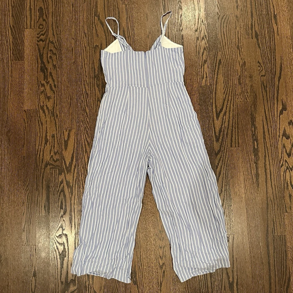 J. Mono recortado con tiras y detalle de lazo 8 azul y blanco forrado a rayas Foto 4 de 4