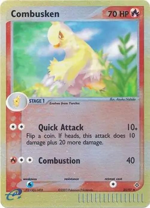 Combusken - 25/97 - Pokemon Ex Dragon Reverse Holo Rare Card NM