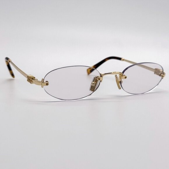 NEW MIU MIU SUNGLASSES MUA54S 5AK08N OVAL GOLD/CLEAR WOMEN  display picture 2
