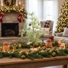 Primitive Rustic Christmas 15" Icy Pine Tree