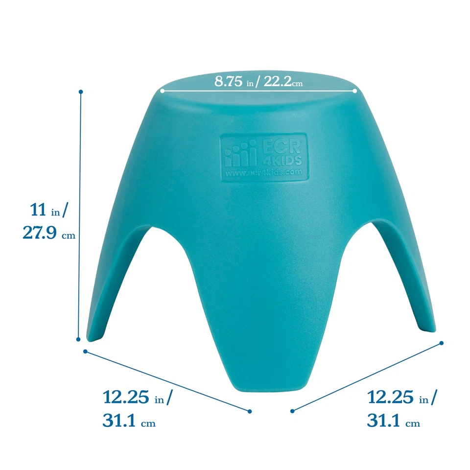 Ayana Stool Set, Flexible Seating, Turquoise, 4-Pack - Image 2 of 4