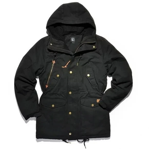 Volcom Starget Parka XL Schwarz | NEU&OVP Herren Winterjacke Teddyfutter - Bild 2 von 4