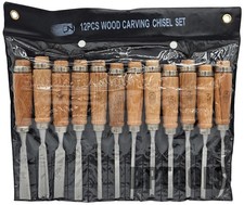 12-PC WOOD CARVING CHISEL Set 8" Wood Chisel Tool Hand Set Heavy Duty Woorkwork