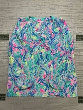 Lilly Pulitzer Shirt Womens Medium Blue Pink ...