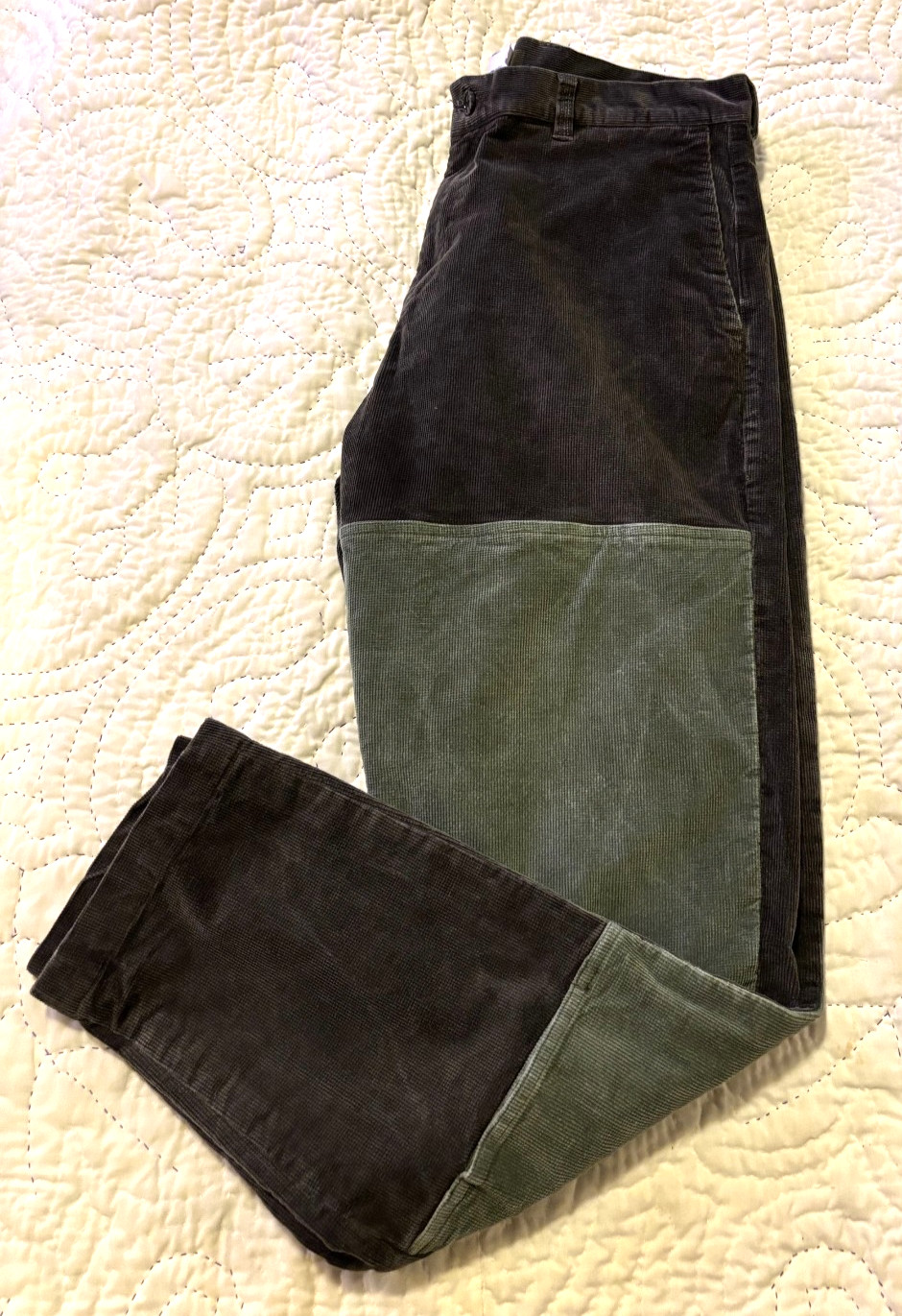 Live Stock Corduroy Double Knee French Workman Patchwork Cords Pants   34 x 30 image 4