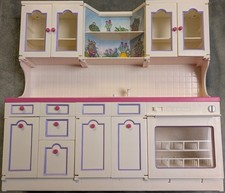 Vintage 1996 Tyco Kitchen Littles Deluxe Kitchen Center 2045 with some utensils