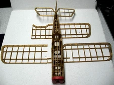 Vintage GUILLOW'S WWI Fighter BRITISH S.E.5A Balsa Wood Partial Built