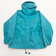 Vintage Eddie Bauer Goretex Teal Hooded Windbreaker Jacket Mens M Nylon 90s