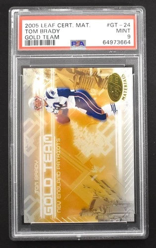 Tom Brady 2005 Leaf Certified Materials Gold Team /750 #GT24 Patriots PSA 9 MINT