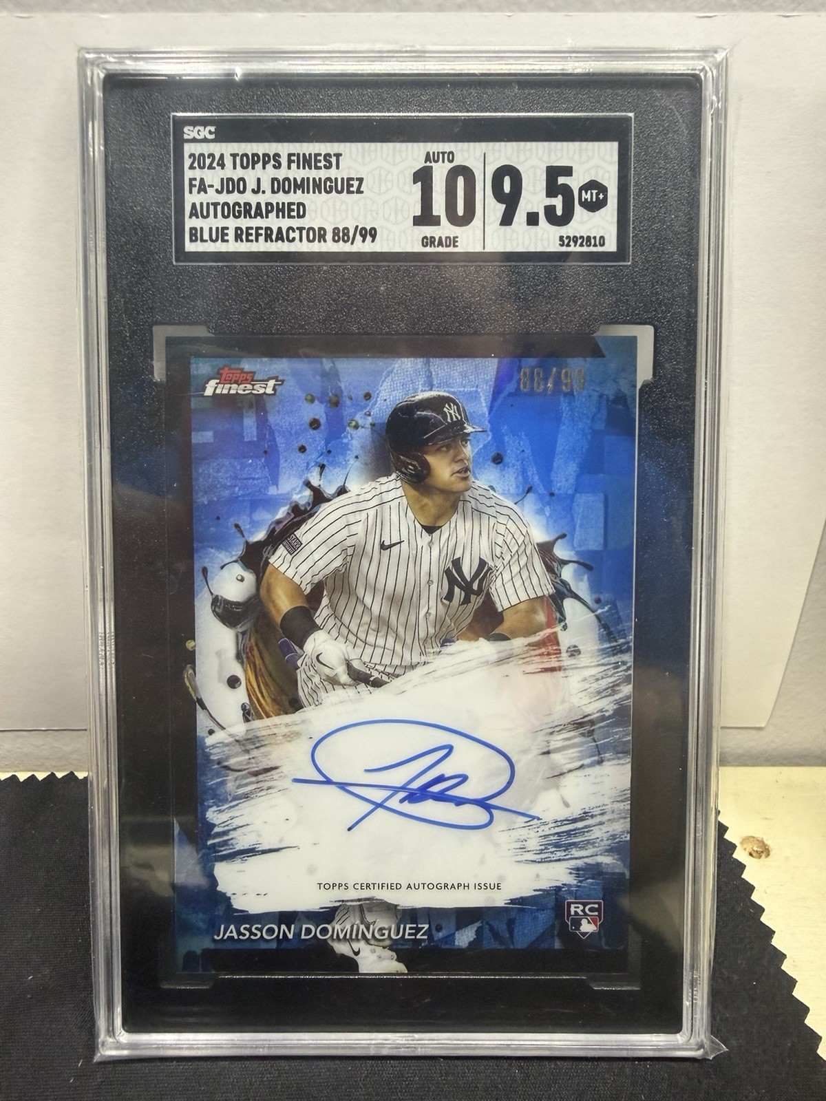2024 Topps Finest - Finest Auto Jasson Dominguez #FA-JDO Blue Refractor /99