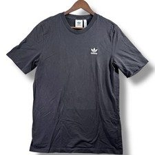 Adidas Men's T-Shirt Medium M Black Original Short Sleeve 3 Stripe Essential
