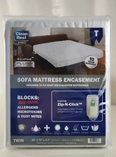 Sleeper Sofa Mattress Protector Encasement Twin 38x72x4-7 Waterproof Zippered