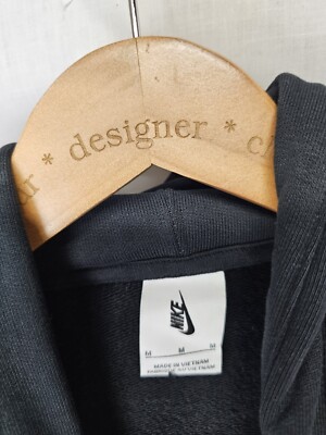 Nike Solo Swoosh Men's French Terry Pullover Hoodie Black Size M