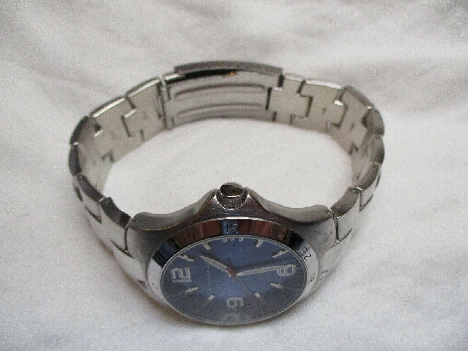 Panama Jack Men's Watch, Silvertone Metal Link Bracelet Band
