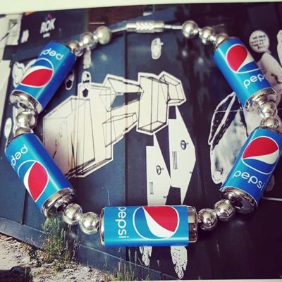 Unikat PEPSI CANS ARMBAND Handarbeit COCA COLA Armreif POP Soda COKE Miniatur