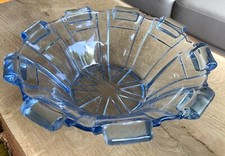 Original Art Deco Schale Glas Antik 40er Jahre  / Czech Glass/Blue Glass