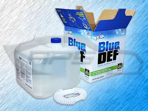 PEAK BLUE DEF DEF002 DIESEL EXHAUST FLUID 2.5 GALLON BOX WITH DISPENSER