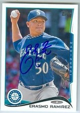 Erasmo Ramirez autographed baseball card (Seattle Mariners) 2014 Topps #128